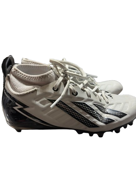 Vist Large View of Product Image Which is Used Adidas ADIZERO IMPACT LOW TOP JNR 6.5 Jr FB Cleats Silver And Black Junior 06.5