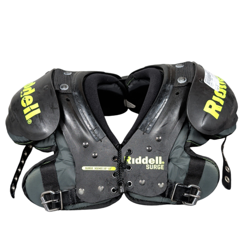 Vist Large View of Product Image Which is Used Riddell SURGE Football Shoulder Pads Black XS 10-11''