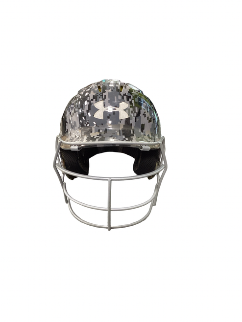 Vist Large View of Product Image Which is Used Under Armour BATTING HELMET DIGITAL CAMO Batting Helmet w/Mask Black SM