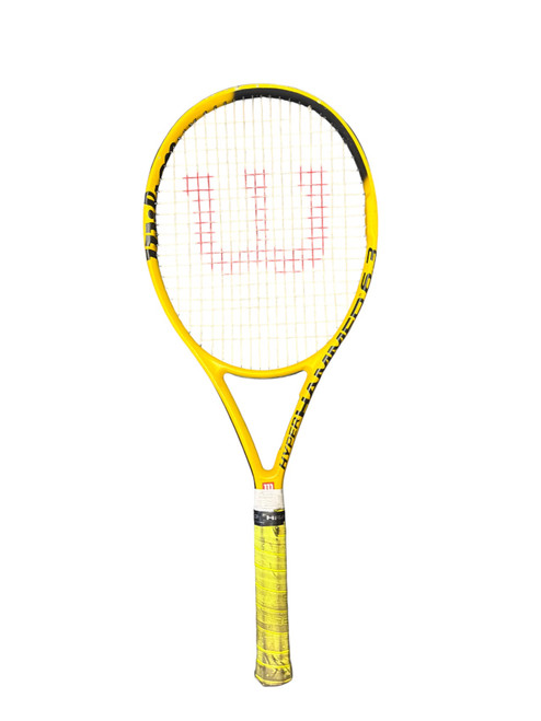 Vist Large View of Product Image Which is Used Wilson HYPER HAMMER 6.3 Adult Tennis Racquet Yellow Unknown