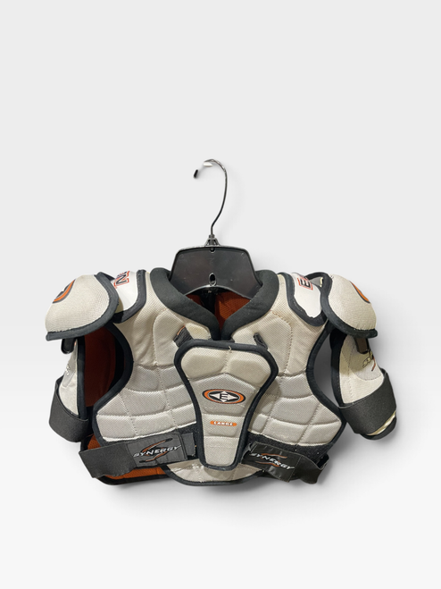 Vist Large View of Product Image Which is Used Easton SPINE TEO Intermediate Shoulder Pads LG
