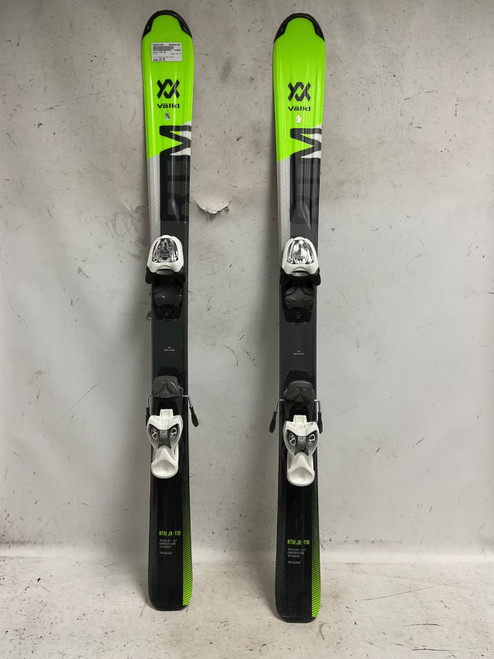 Vist Large View of Product Image Which is Used Volkl RTM JR Boys DH Ski/Binding Black And Neon Green 110 cm