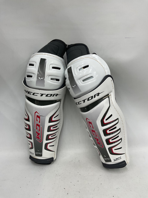 Vist Large View of Product Image Which is Used CCM VECTOR 04 Senior Shin Guards White 14"