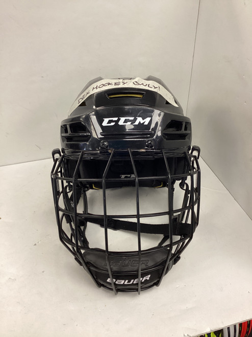 Vist Large View of Product Image Which is Used CCM TACKS 310 Helmet Cage Combo Black MD