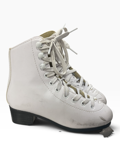 Vist Large View of Product Image Which is Used American Athletic FIGURE SKATES Girls Figure Skate White Youth 13.0