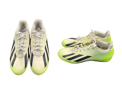 Vist Large View of Product Image Which is Used Adidas CRAZYFAST Soccer Indoor Shoes Optic Yellow Senior 9