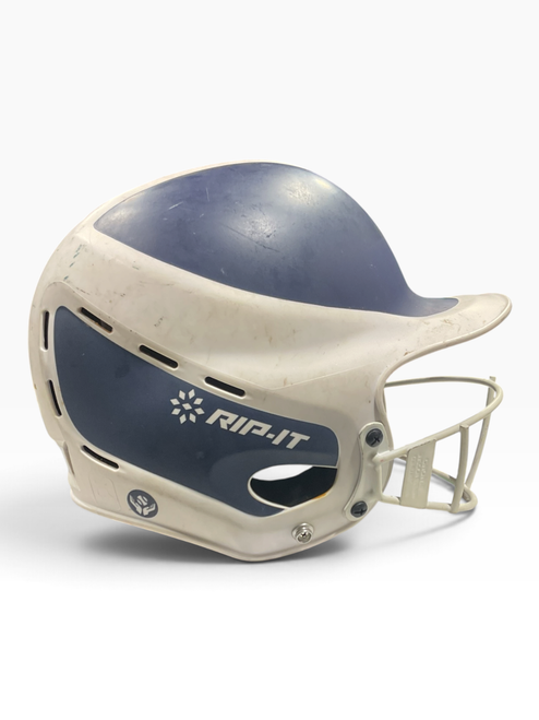 Vist Large View of Product Image Which is Used RIP-IT SOFTBALL HELMET Batting Helmet w/Mask Navy Blue MD
