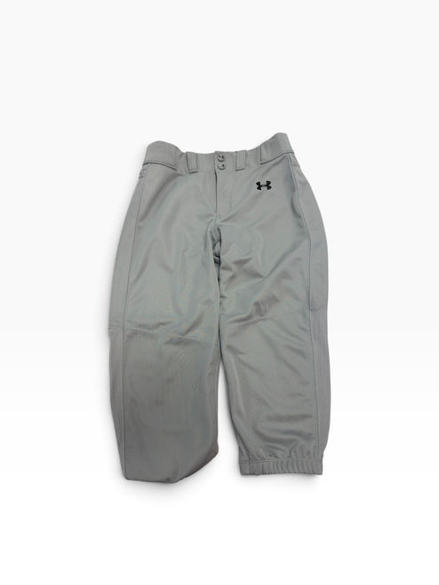 Vist Large View of Product Image Which is Used Under Armour CLOSED BOTTOM BB/SB Pant Boys Grey LG