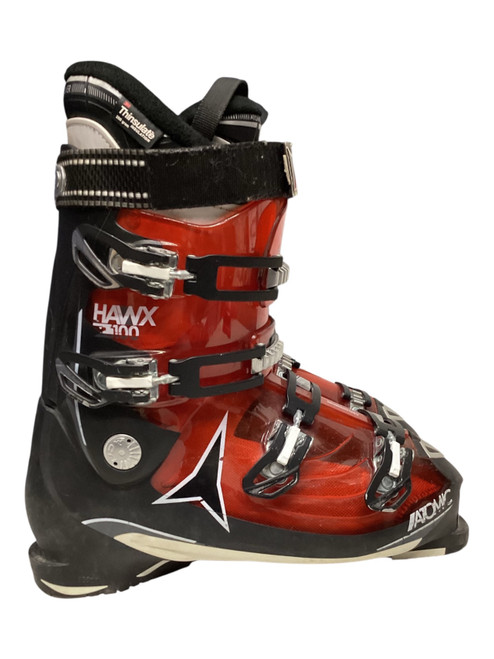 Vist Large View of Product Image Which is Used Atomic HAWX 100 Mens DH Ski Boot Red 305 MP - M12.5