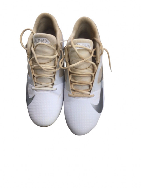 Vist Large View of Product Image Which is Used Nike ALPHA MENACE 4 PRO BB/SB Cleats White Senior 10