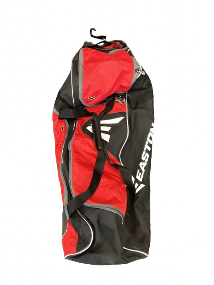 Vist Large View of Product Image Which is Used Easton WHEELED BAG BB/SB Player Wheeled Bag Black And Red