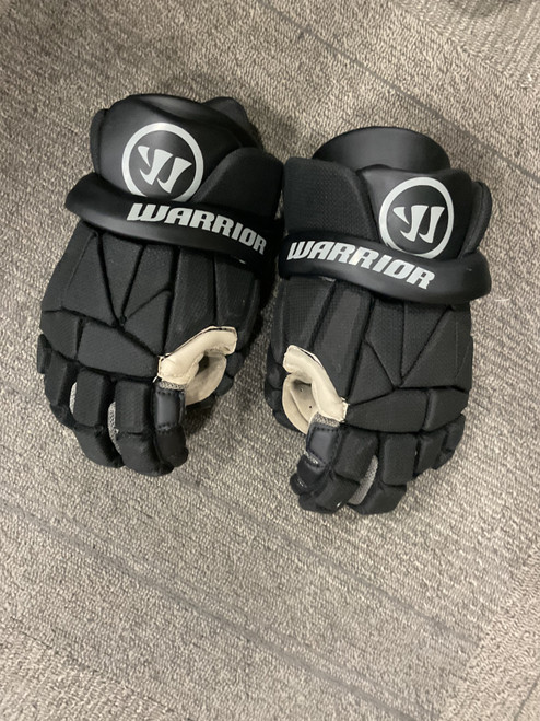 Vist Large View of Product Image Which is Used Warrior EVO AX SUEDE Lacrosse Gloves Mens Black 17"
