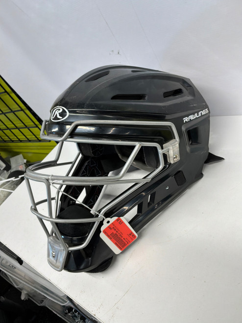 Vist Large View of Product Image Which is Used Rawlings CHVEL2-SR-REVB Catchers Helmet w/Mask Black MD