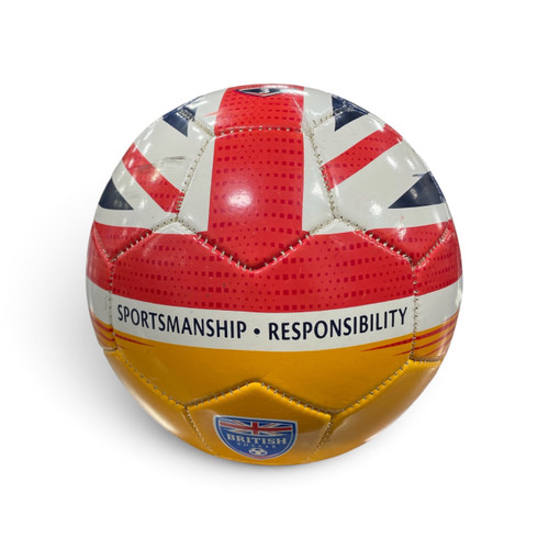 Vist Large View of Product Image Which is Used British Soccer Ball Union Jack Orange Size 3, front view