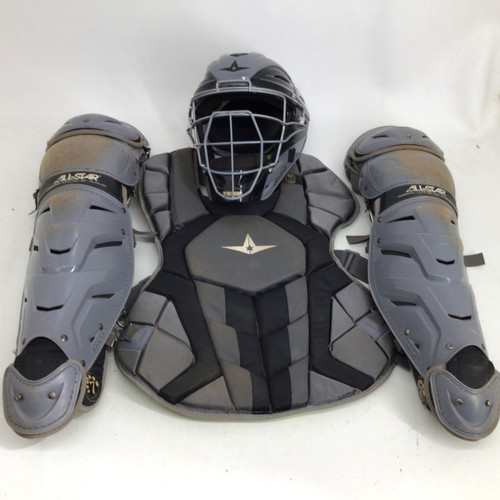 Vist Large View of Product Image Which is Used All-Star S7 AXIS SR CATCHER SET Catchers Helmet w/Mask Grey One Size