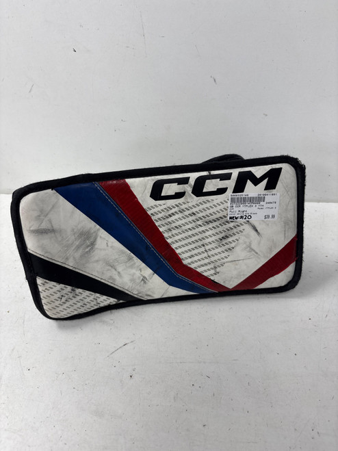 Vist Large View of Product Image Which is Used CCM YTFLEX 3 Youth Goalie Blocker White And Black (new= $120)