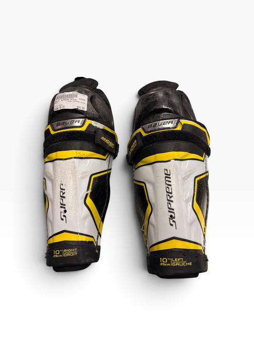 Vist Large View of Product Image Which is Used Bauer SUPREME SHINS Junior Shin Guards Black 10"