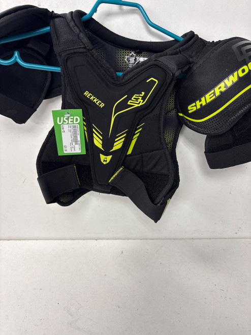 Vist Large View of Product Image Which is Used Sher-wood REKKER Junior Shoulder Pads MD