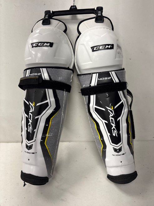 Vist Large View of Product Image Which is Used CCM TACKS 4052 Senior Shin Guards White 16"