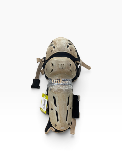 Vist Large View of Product Image Which is Used Wilson SHIN GUARDS Catchers Leg Guards Black Youth