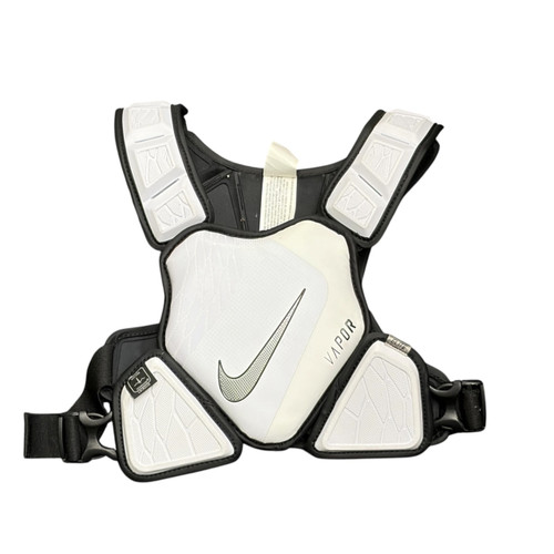 Vist Large View of Product Image Which is Used Nike VAPOR ELITE Lacrosse Shoulder Pads White MD