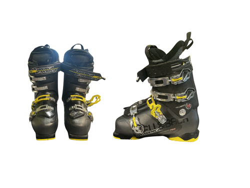 Vist Large View of Product Image Which is Used Nordica HELL AND BACK Mens DH Ski Boot Yellow And Grey 265 MP - M08.5 - W09.5