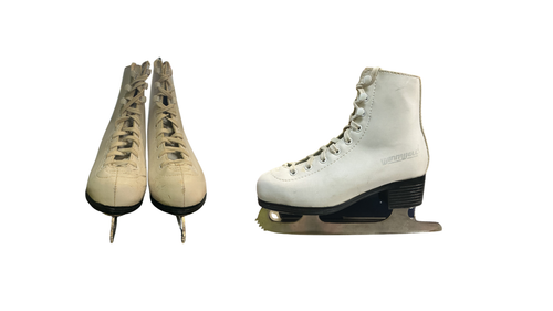 Vist Large View of Product Image Which is Used WinnWell FIGURE SKATES Girls Figure Skate White Youth 13.0
