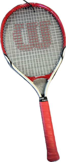 Vist Large View of Product Image Which is Used Wilson REDERER Adult Tennis Racquet Red Unknown