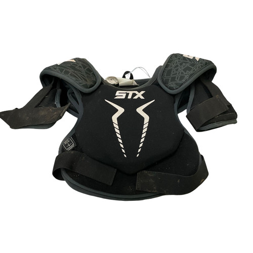 Vist Large View of Product Image Which is Used STX STALLION 75 Lacrosse Shoulder Pads Black SM