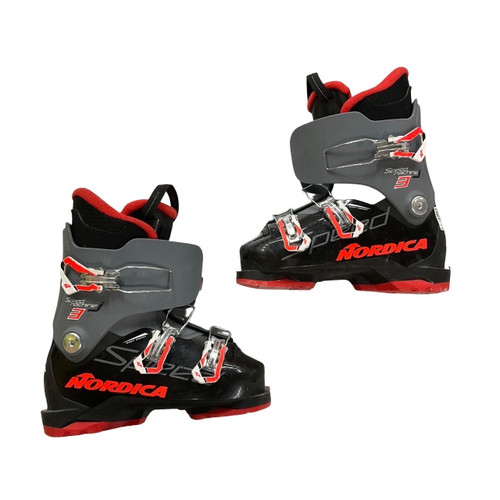 Vist Large View of Product Image Which is Used Nordica SPEED MACHINE J3 Boys DH Ski Boot Black 230 MP - J05 - W06