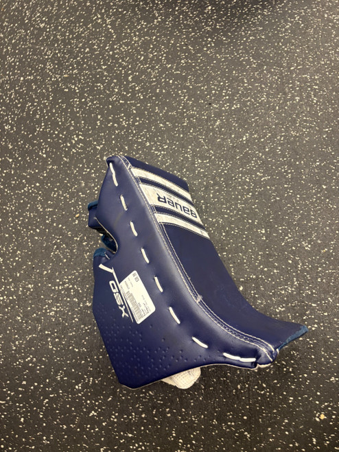 Vist Large View of Product Image Which is Used Bauer GSX Junior Goalie Blocker Navy Blue