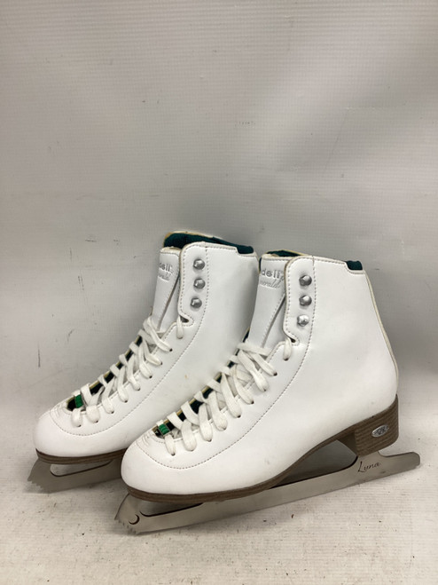 Vist Large View of Product Image Which is Used Riedell EMERLAD FIGURE SKATES WomensFigure Skate White Senior 7