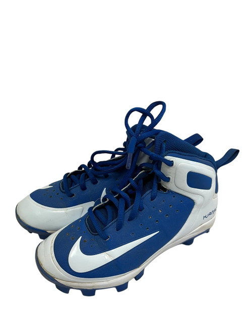 Vist Large View of Product Image Which is Used Nike Huarache Pro Mid MCS Jr 1.5 BB/SB Cleats White/Royal