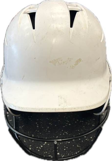 Vist Large View of Product Image Which is Used Marucci DURAVENT MBHDVSB-AS Batting Helmet w/Mask White SM