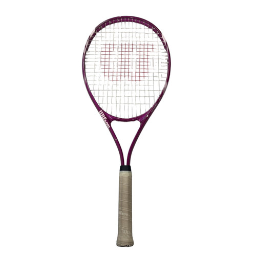 Vist Large View of Product Image Which is Used Wilson TRIUMPH Adult Tennis Racquet Pink 4 1/2"