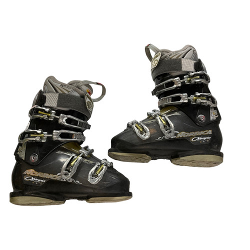 Vist Large View of Product Image Which is Used Nordica OLYMPIA 12 Womens DH Ski Boot Black 245 MP - M06.5 - W07.5