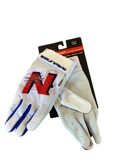 Vist Large View of Product Image Which is Used Rawlings BB/SB Batting Gloves White XL