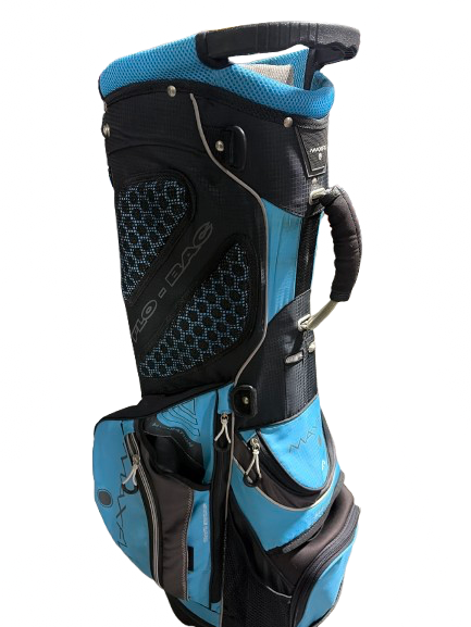 Vist Large View of Product Image Which is Used Maxfli U SERIES FLO-BAG 4.0 Mens Stand Bag Black And Carolina Blue
