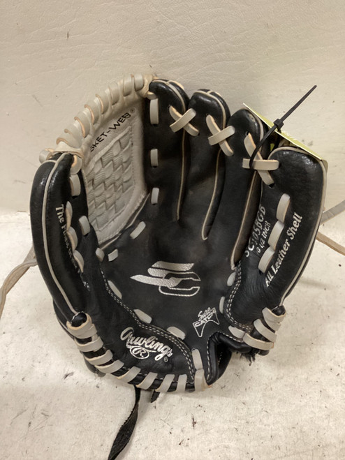 Vist Large View of Product Image Which is Used Rawlings SC105BGB BB/SB Glove RH Throw Black And Grey 10 1/2"