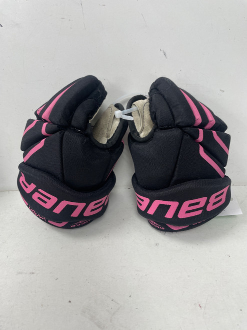 Vist Large View of Product Image Which is Used Bauer VAPOR X EDGE Youth Gloves Black And Pink 9"