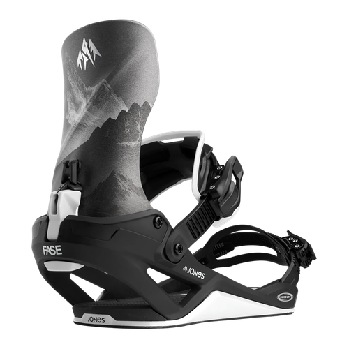 Vist Large View of Product Image Which is New Jones Mercury FASE 2027 Snowboard Bindings Black/Silver- Size MD