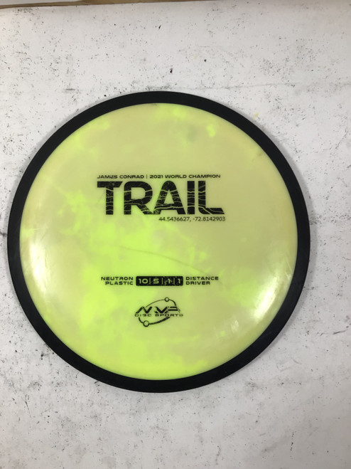 Vist Large View of Product Image Which is Used MVP NEUTRON TRAIL Disc Golf Driver Yellow 176g