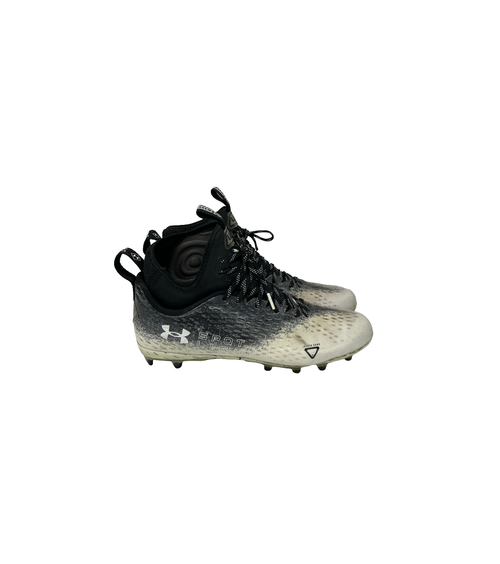 Vist Large View of Product Image Which is Used Under Armour SPOTLIGHT Adult FB Cleats Black And White Senior 11