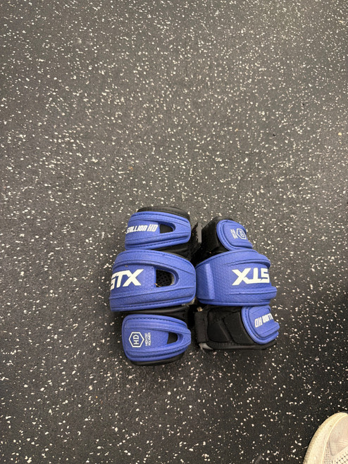 Vist Large View of Product Image Which is Used STX STALLION HD Lacrosse Arm Pads/Guards Navy Blue MD