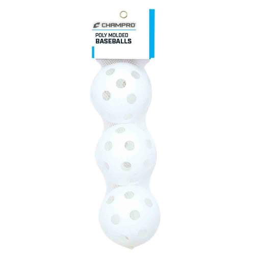 Vist Large View of Product Image Which is Champro Poly Baseballs White 3-pack