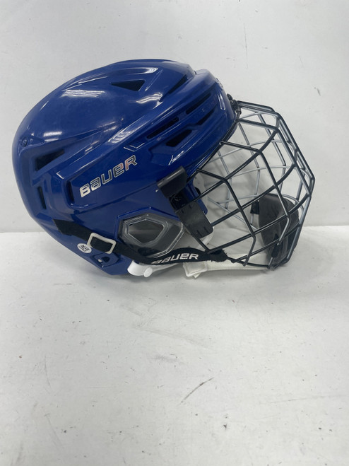 Vist Large View of Product Image Which is Used Bauer REAKT 155 Helmet Cage Combo Royal Blue MD