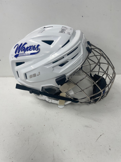 Vist Large View of Product Image Which is Used Bauer REAKT 155 Helmet Cage Combo White MD
