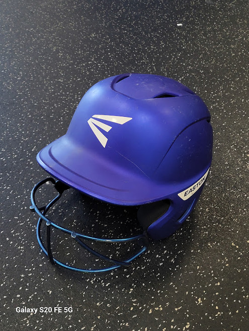Vist Large View of Product Image Which is Used Easton GHOST Batting Helmet w/Mask Royal Blue SM
