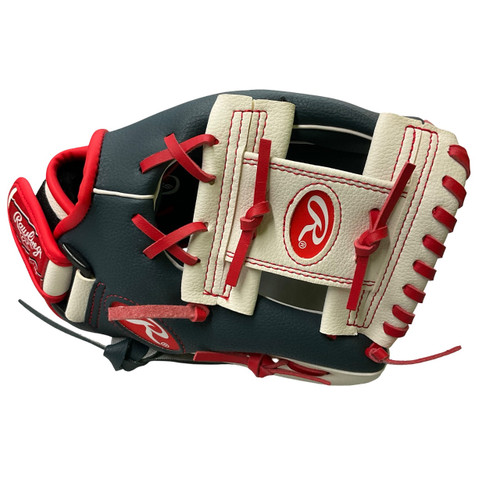 Vist Large View of Product Image Which is Used Rawlings PLAYERS SERIES WPL110NWS BB/SB Glove RH Throw Navy Blue 11"