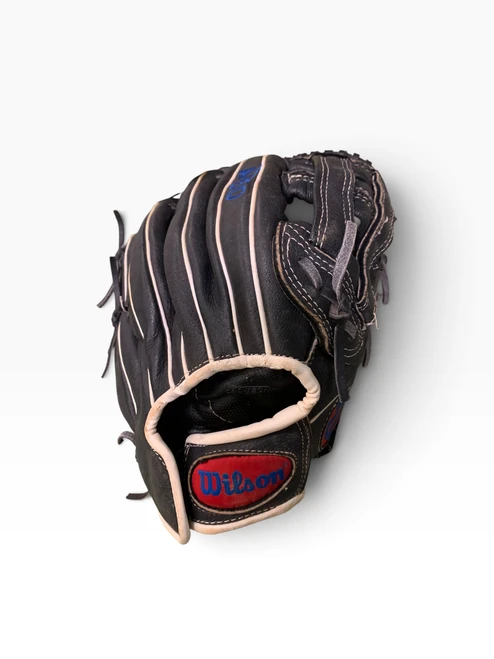 Vist Large View of Product Image Which is Used Wilson A450 BB/SB Glove RH Throw Black 12"